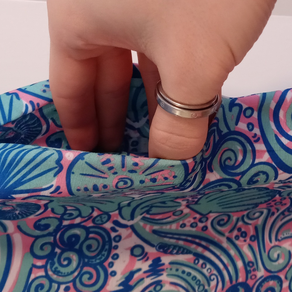 🌊Simply Southern🌊 - Blue/Pink/White Seashell Swirl Sleeveless Stretch Dress - Picture 7 of 10